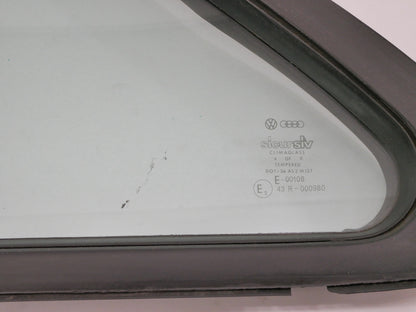 LH Rear Corner Quarter Window Side Exterior Glass & Seal 83-88 VW Quantum Sedan