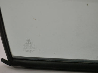 LH Rear Door Corner Window Exterior Glass & Seal 74-81 VW Dasher & Audi Fox