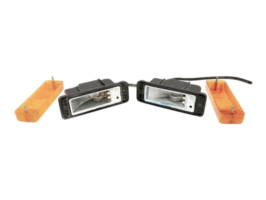 Front Bumper Turn Signal Light Set 80-84 VW Jetta MK1 - Hella - 161 953 049 A