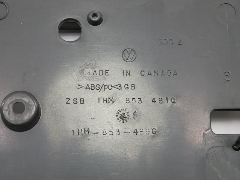 Trunk License Plate Holder 93-99 VW Jetta MK3 US Spec Tub Tray - 1HM 853 481 C -