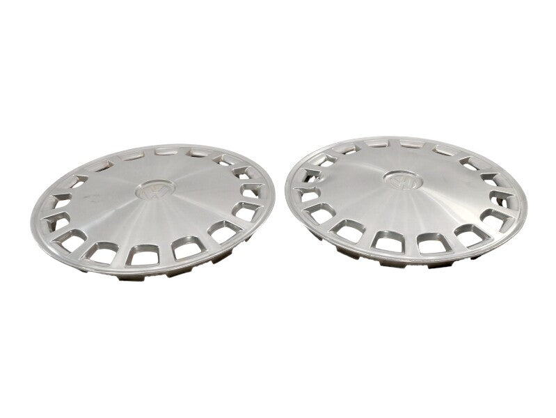 2x Metal 13" Hub Cap Wheel Cover VW Jetta Golf Rabbit Pickup Mk1 MK2 - Genuine -