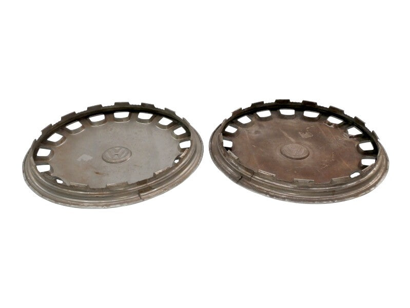 2x Metal 13" Hub Cap Wheel Cover VW Jetta Golf Rabbit Pickup Mk1 MK2 - Genuine -