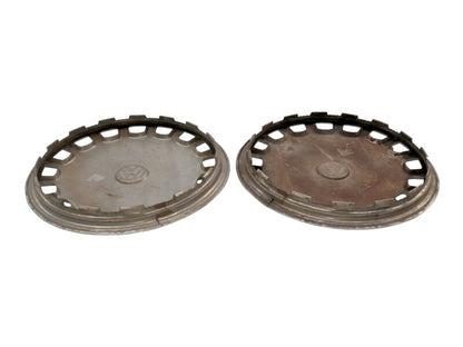 2x Metal 13" Hub Cap Wheel Cover VW Jetta Golf Rabbit Pickup Mk1 MK2 - Genuine -