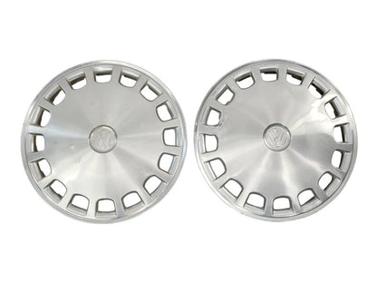 2x Metal 13" Hub Cap Wheel Cover VW Jetta Golf Rabbit Pickup Mk1 MK2 - Genuine -