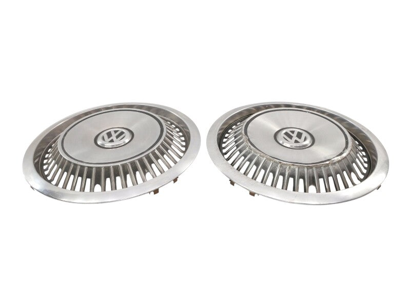 2x Genuine VW Metal 13" Hub Cap Wheel Covers VW Jetta Golf GTI Rabbit Mk1 MK2 ~