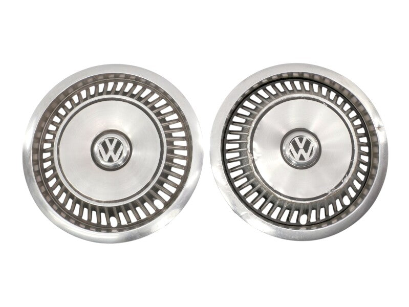 2x Genuine VW Metal 13" Hub Cap Wheel Covers VW Jetta Golf GTI Rabbit Mk1 MK2 ~