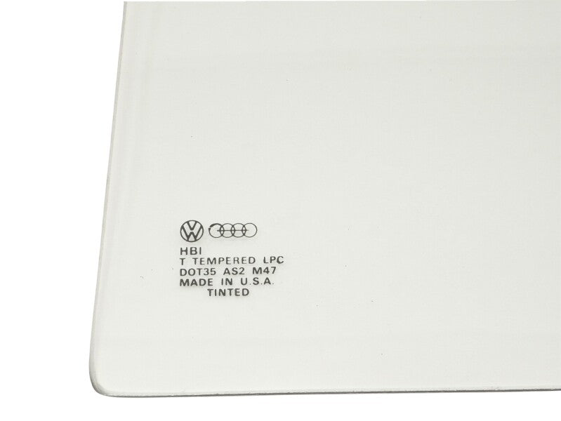 LH Rear Door Quarter Window Glass 87-93 VW Fox 4DR - Genuine