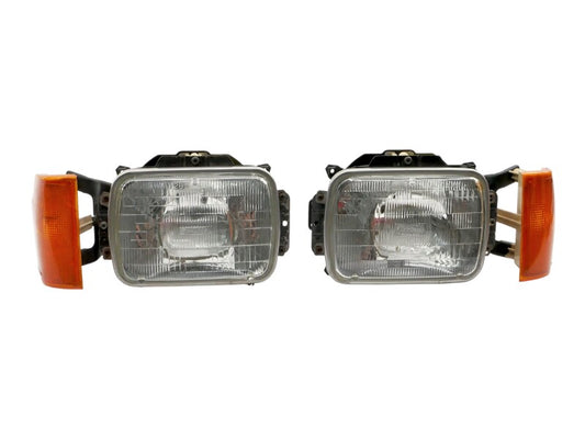 Headlight Head Light Lamp Bucket Set 87-90 VW Fox ~ OEM ~ 307.941.007.2 & 008.2