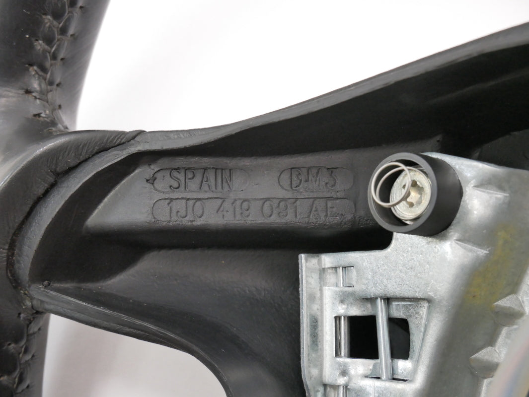 Black Leather 3 Spoke Sport Steering Wheel 99-05 VW Jetta GTI MK4 ~ Genuine OEM