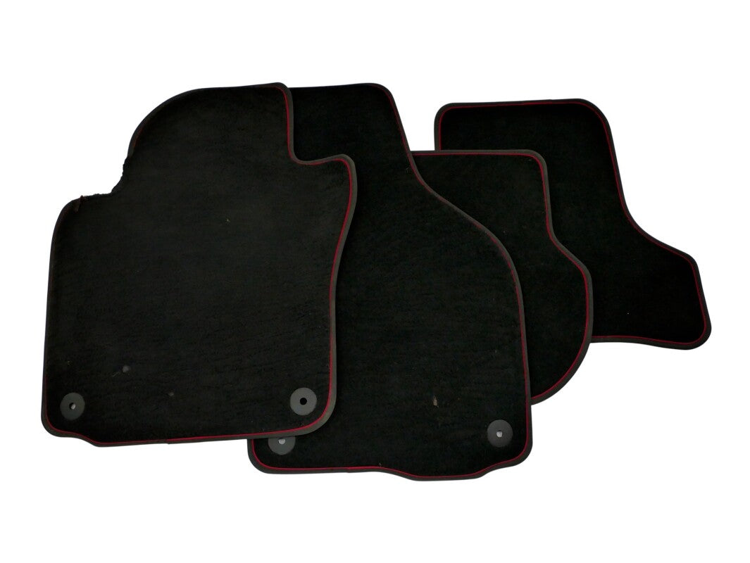 Red Stripe Floor Mat Carpet Set VW Golf GTI MK5 MK6 - Genuine - 1K0 864 452