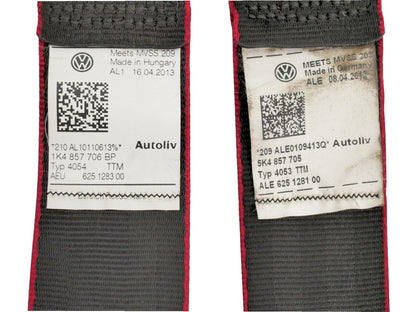 Red Stitched Drivers Edition Seatbelt Set 10-14 VW Golf GTI MK6 - 1K4 857 706 BP