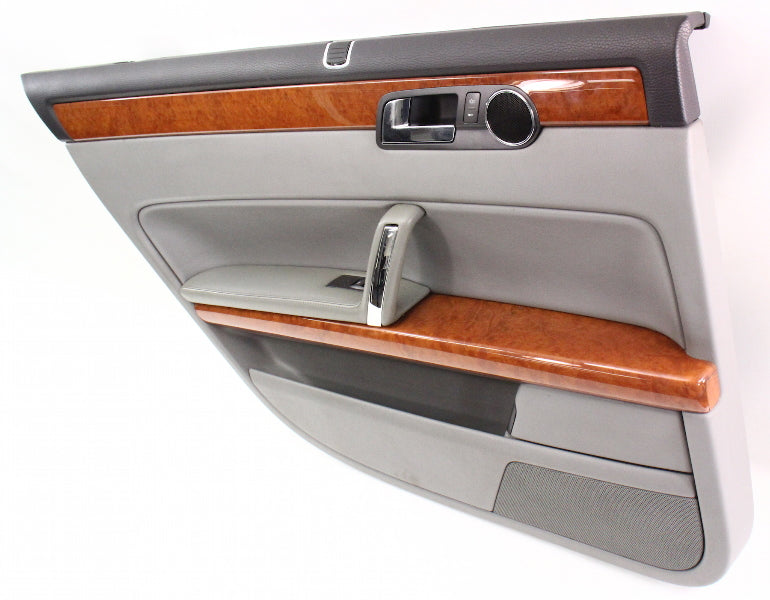 LH Rear Interior Door Panel Card 04-06 VW Phaeton - Gray - With Sun Shade Screen