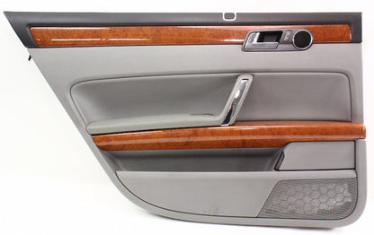 LH Rear Interior Door Panel Card 04-06 VW Phaeton - Gray - With Sun Shade Screen